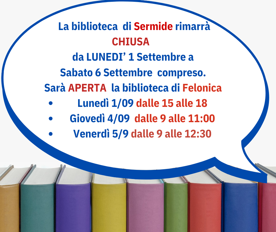 CHIUSURA BIBLIOTECA SERMIDE